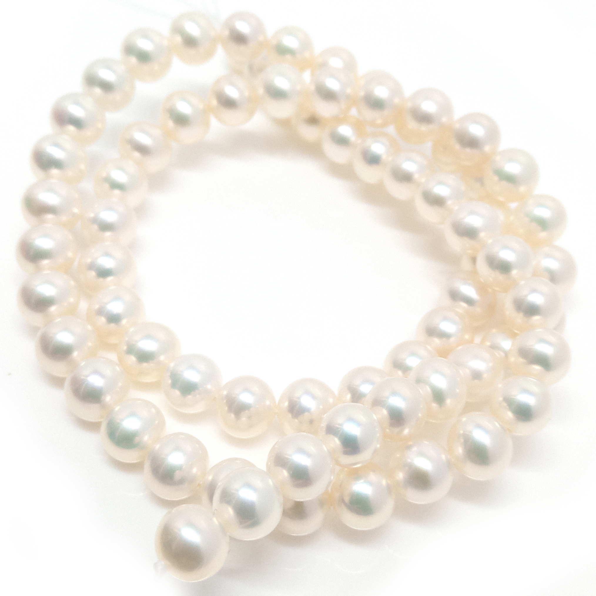 Natural White 6mm AAA Round Pearls